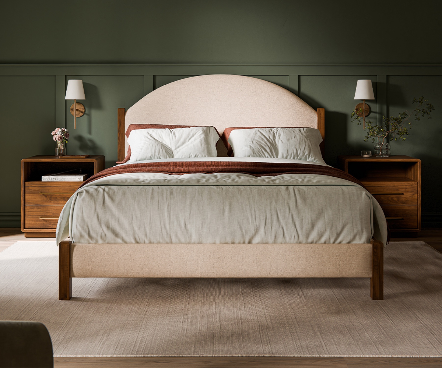 Solid wood furniture showing rich natural grain and a refined finish