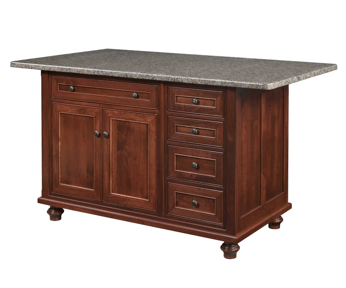Amish Oceanside kitchen island in solid wood