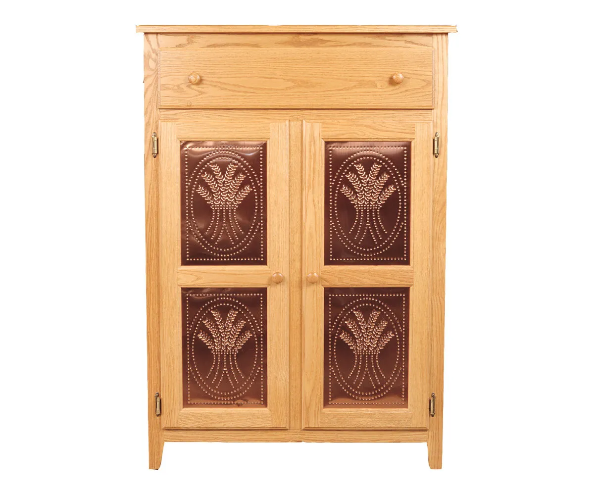 Amish double pie safe with punched tin door panels