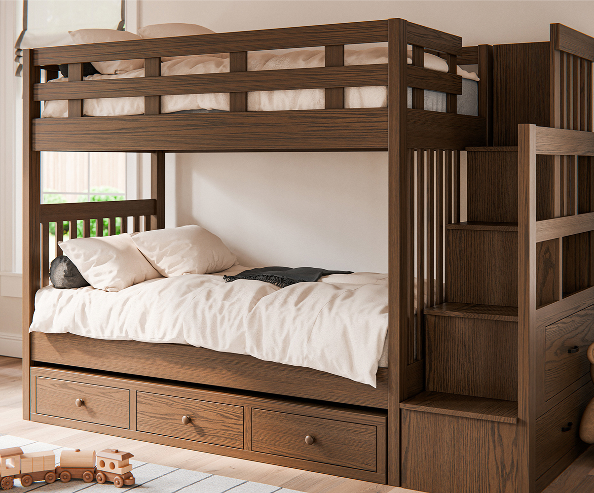 Solid wood furniture designed for children and growing families